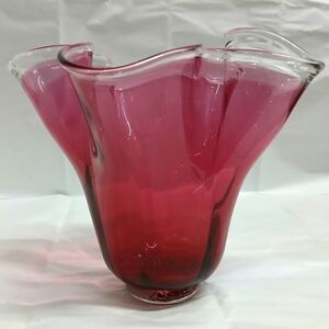 Vintage Blown Cranberry Glass Vase
